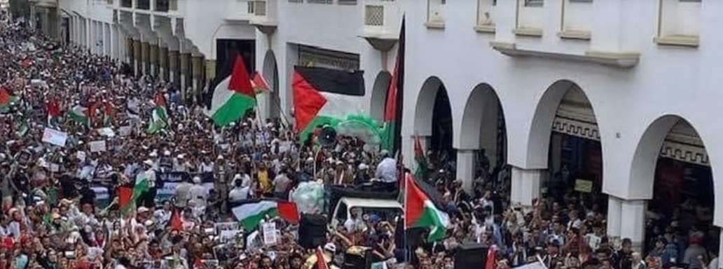 مسيرة ضخمة بالرباط دعما لفلسطين